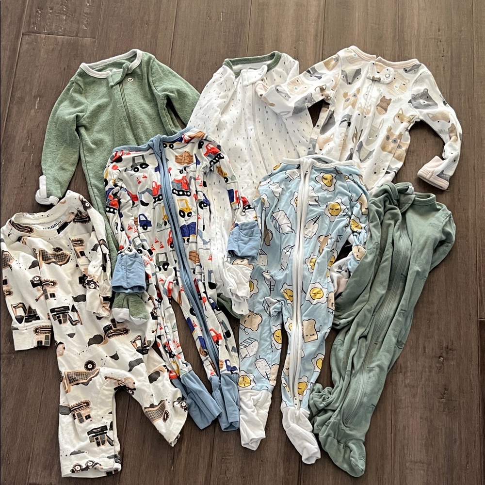 Little Sleepies, Cloud Island, Gerber 0-3 Months Pajama Bundle